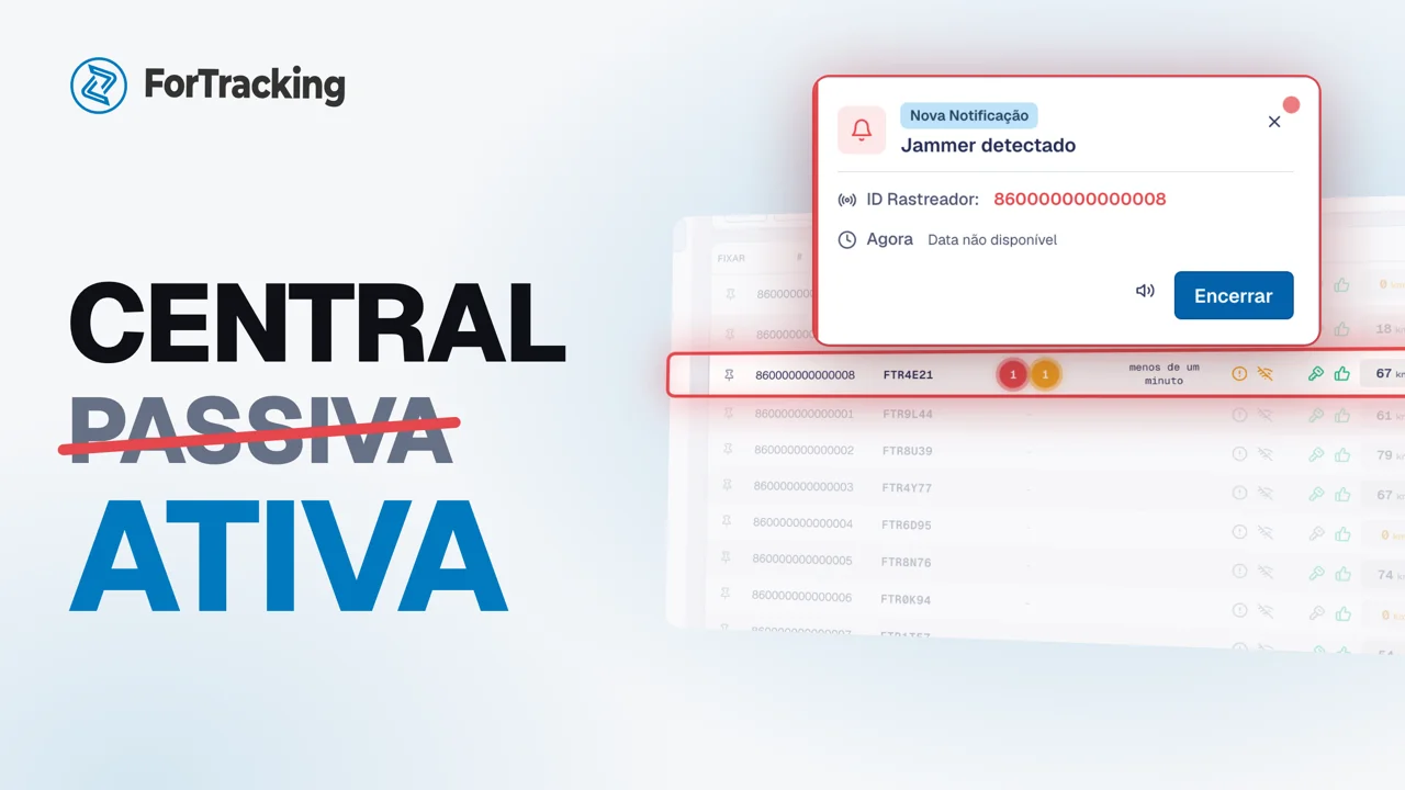 Central passiva, central ativa: a grade de monitoramento com um evento de jammer em destaque